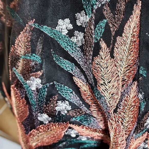 Dixie skirt embroidered chiffon full black size 6/8 - Picture 4 of 12